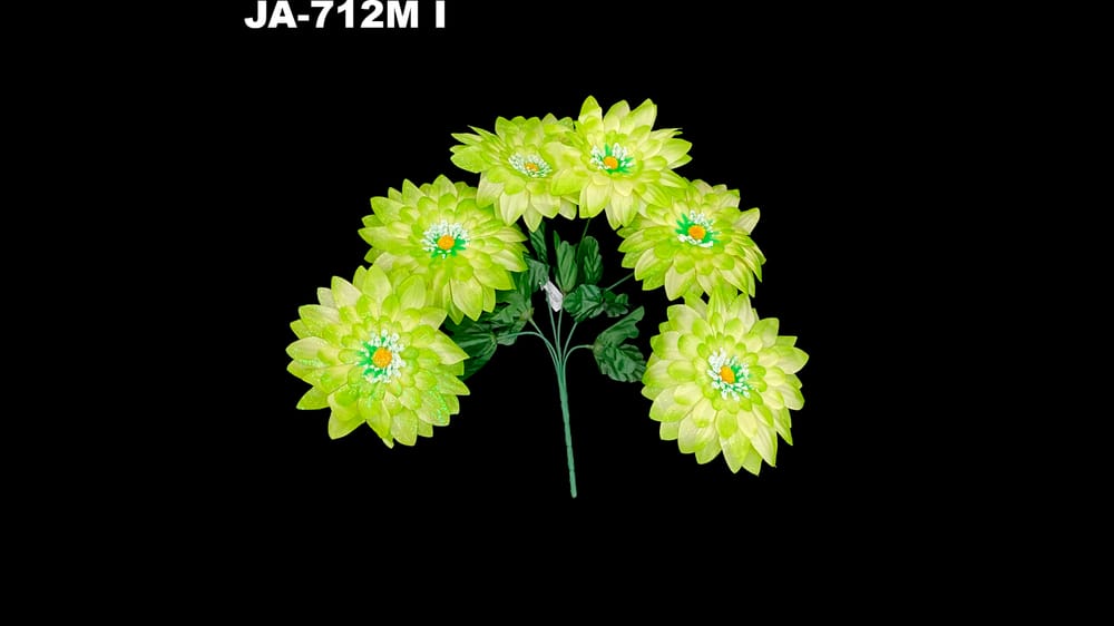 Ramo dhalia *6 con polen y diamantina , Flor de 16 cm I