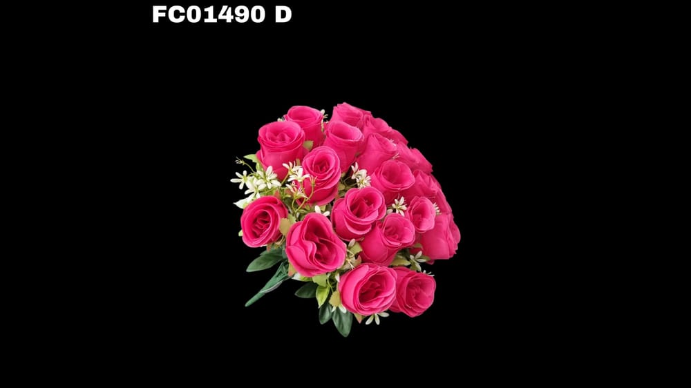 Ramo botón con florecitas. Flor de 7 cm D