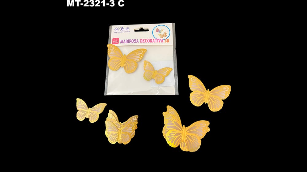 Mariposa en 3d. Paquete con 12 de varios tamaños chicos C