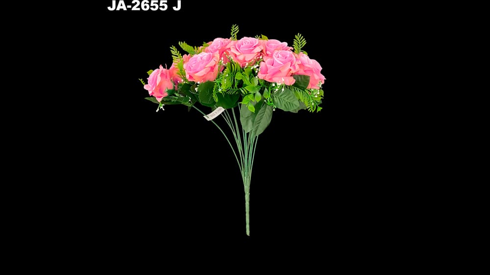 Bouquet de rosa *24 con helechos J