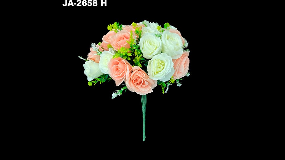 Bouquet rosa alemana *24 con follajes H