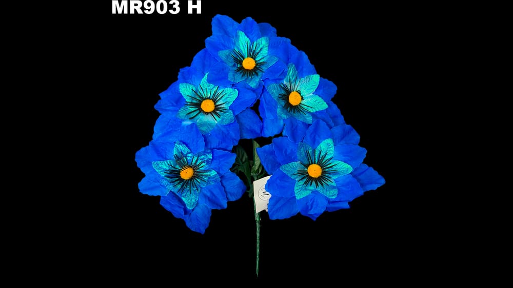 Ramito dhalia satinada *5 tornasol. Flor de 15 cm H
