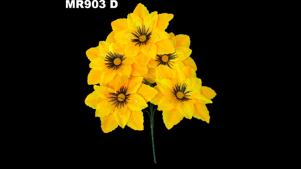 Ramito dhalia satinada *5 tornasol. Flor de 15 cm D