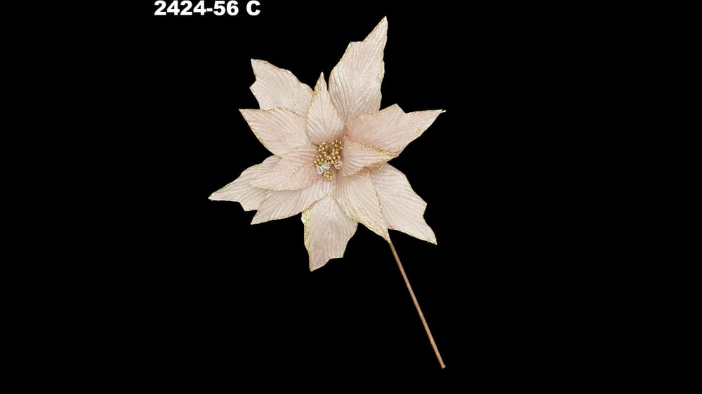 Vara nochebuena con filo glitter. Mide flor 28 cm C