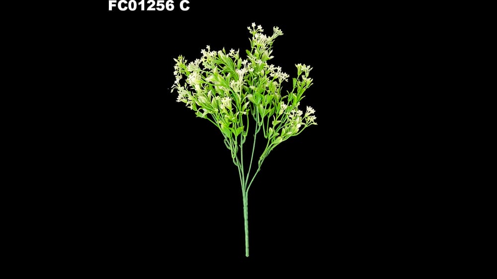 Ramito de follaje con hojas y flores C