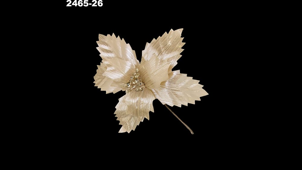 Vara nochebuena metálica rayada. Flor de 21 cm 