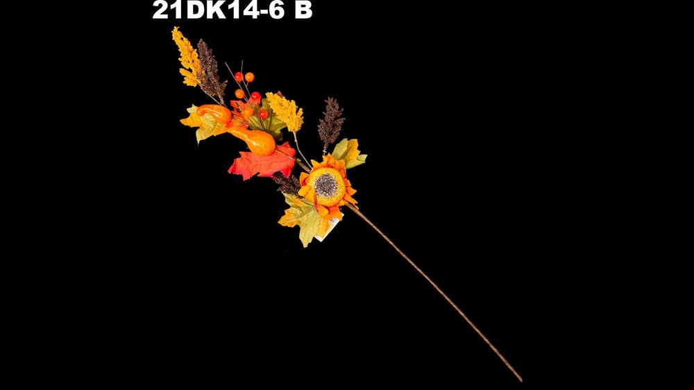 Vara flor otoñal con calabaza y mini granadas 70 cm B