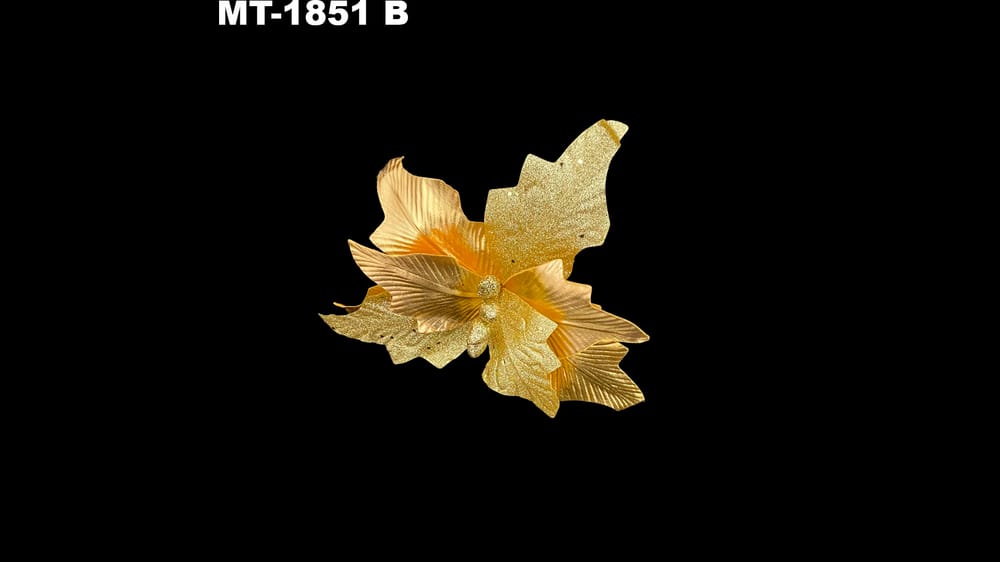 Vara corta nochebuena metálica y diamantada. La flor mide 25 cm		 B