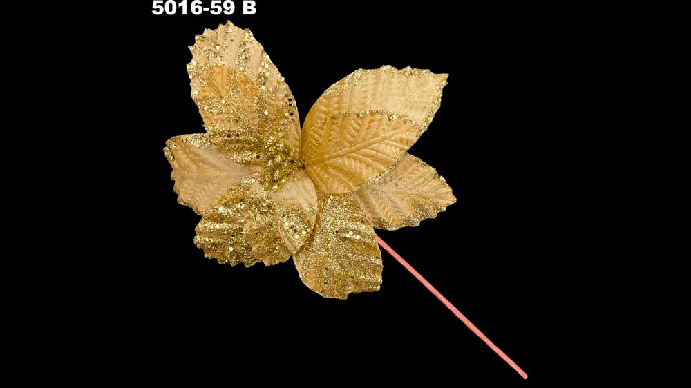 Vara mediana nochebuena con lentejuela. Abre 25 cm B