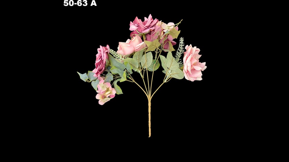Ramo fino vintage rosas con hortencias. Mide 30 cm A