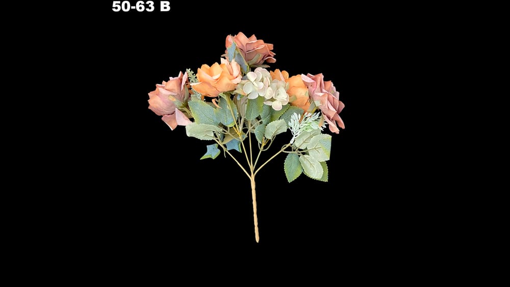 Ramo fino vintage rosas con hortencias. Mide 30 cm B