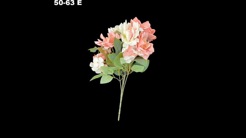 Ramo fino vintage rosas con hortencias. Mide 30 cm E