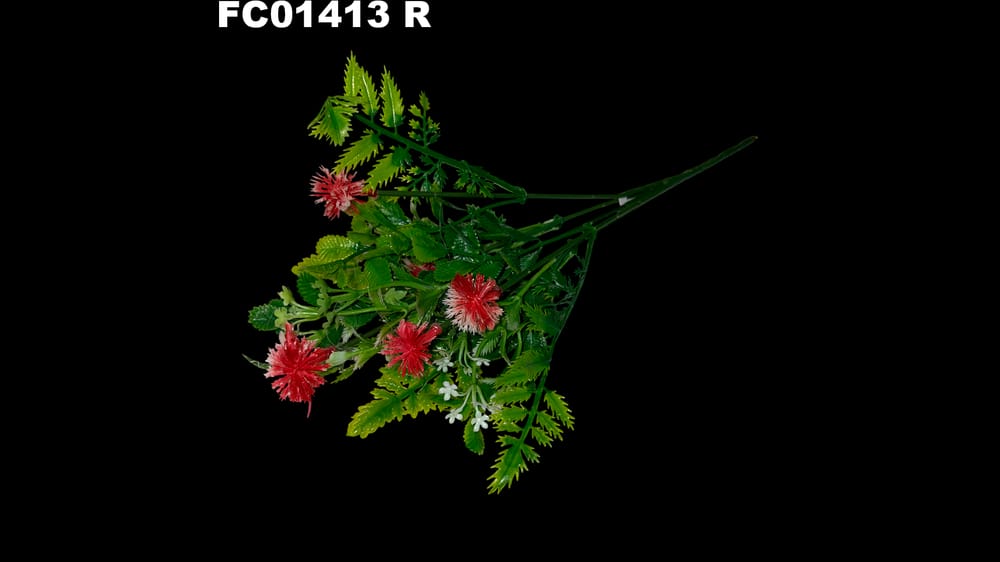 Mix de follaje de plástico con flor *5 R