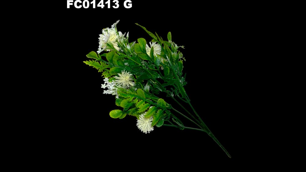 Mix de follaje de plástico con flor *5 G