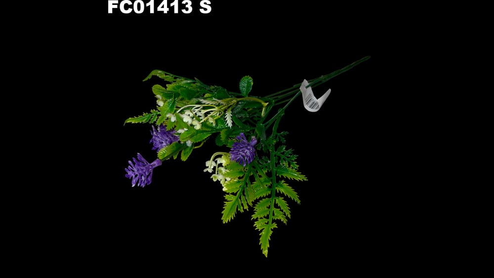 Mix de follaje de plástico con flor *5 S