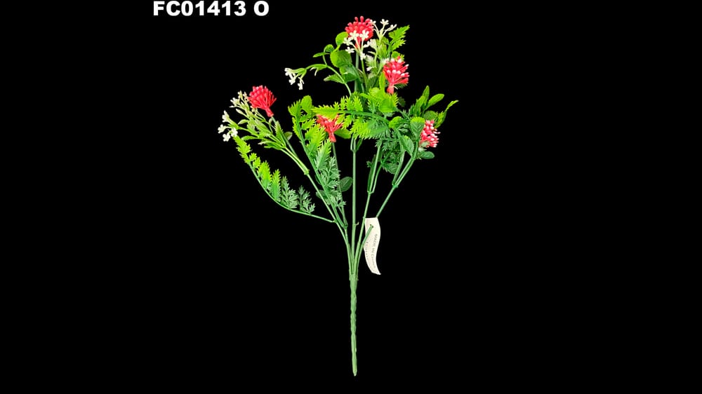 Mix de follaje de plástico con flor *5 O