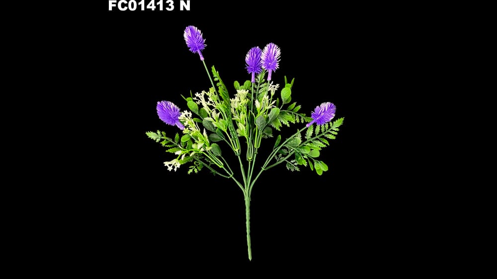 Mix de follaje de plástico con flor *5 N