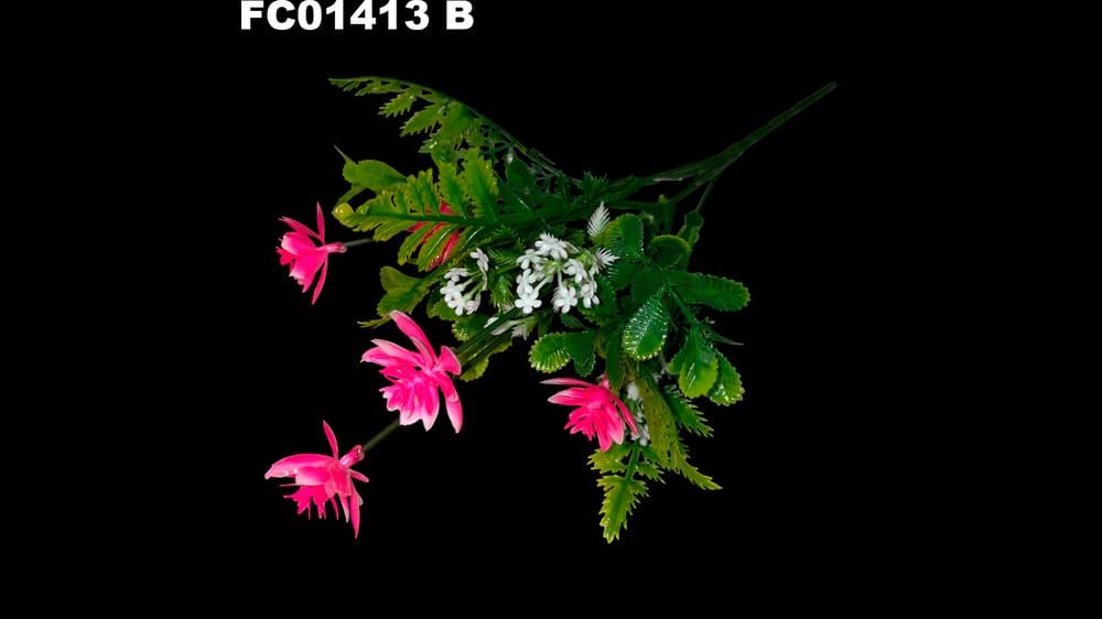 Mix de follaje de plástico con flor *5 B