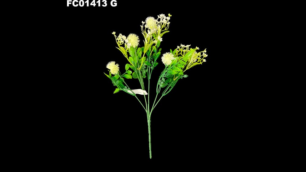 Mix de follaje de plástico con flor *5 G