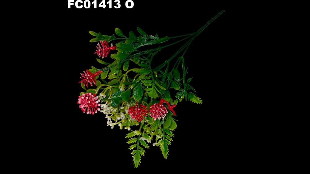 Mix de follaje de plástico con flor *5 O