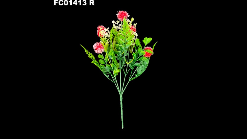 Mix de follaje de plástico con flor *5 R