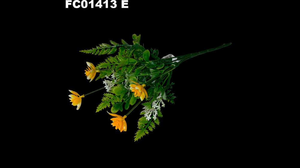 Mix de follaje de plástico con flor *5 E