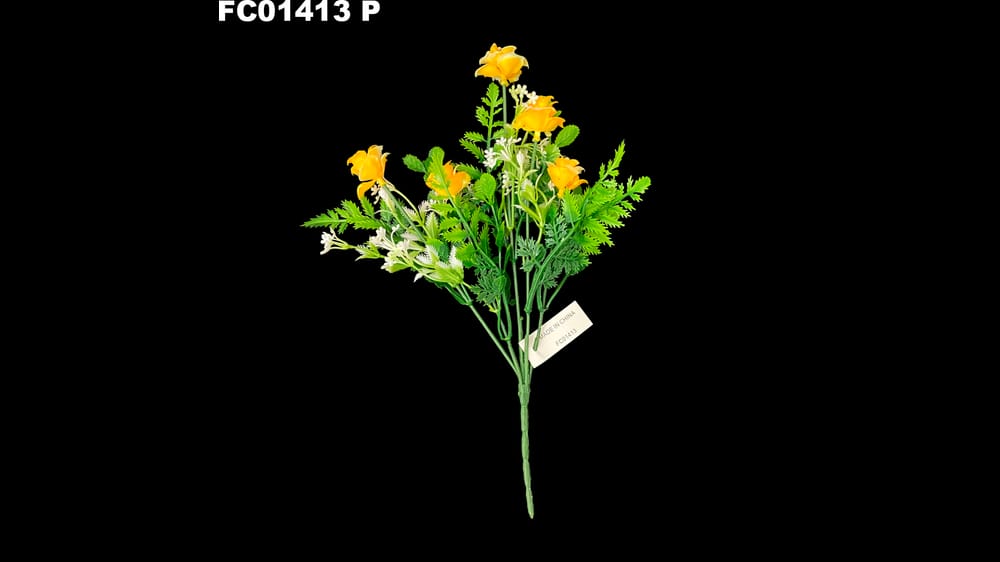 Mix de follaje de plástico con flor *5 P