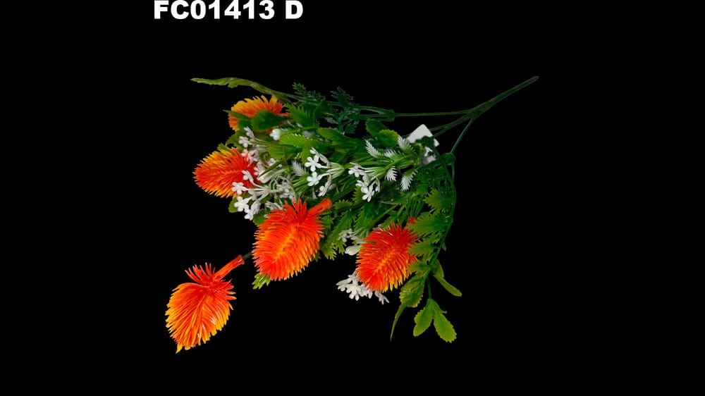 Mix de follaje de plástico con flor *5 D