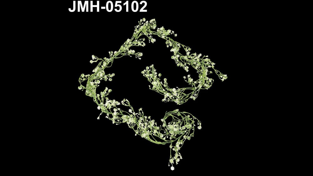 Guía de mini flores con follaje. Mide 1.75 m 