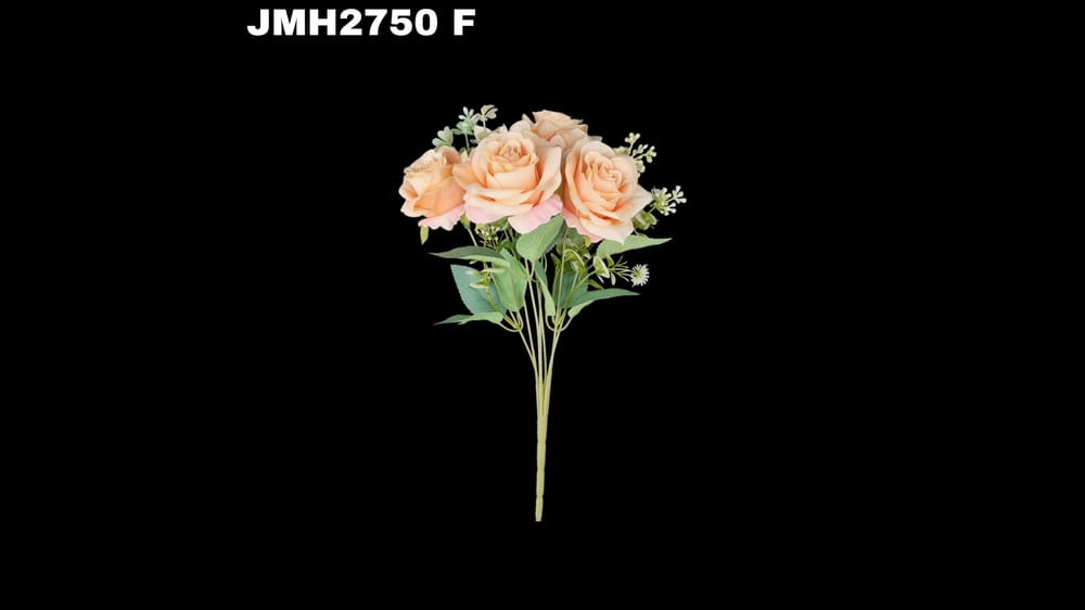 Ramo mediano Rosa *4 con hortencia. Mide 37 cm F