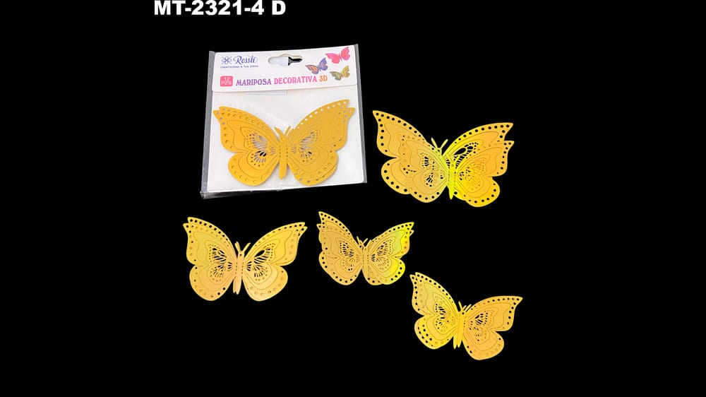 Mariposa en 3d. Paquete con 12 de varios tamaños tornasol D