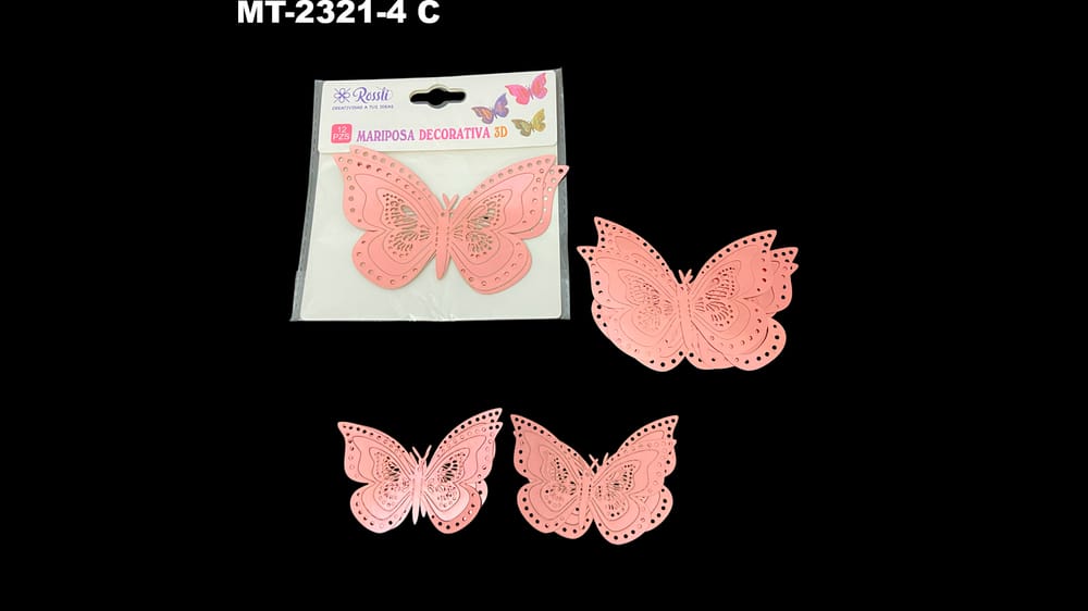 Mariposa en 3d. Paquete con 12 de varios tamaños tornasol C