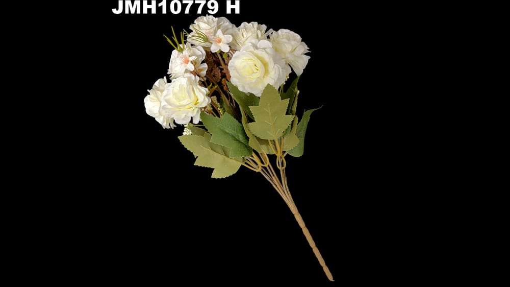 Ramito rosas con bolitas vintage. Mide 30 cm H
