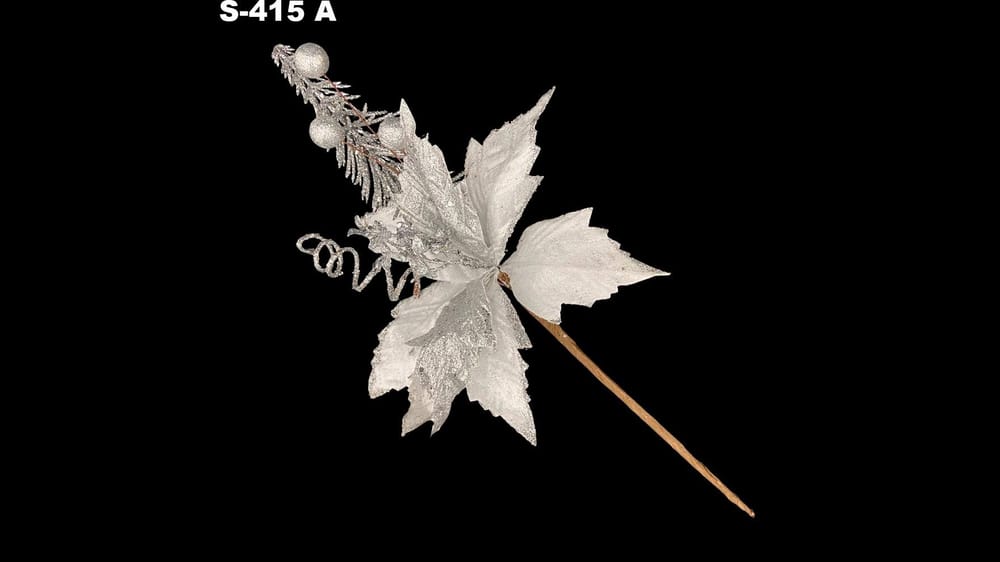 Vara navidad hoja y nochebuena. Mide 50 cm 