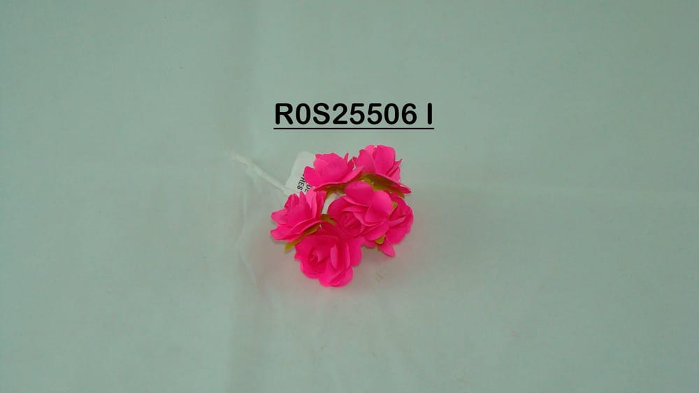 Rosa de papel con 6 flores bolsa con 12 ramos (72 flores) cada flor mide 2.5 cm I