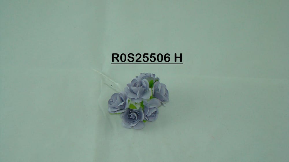 Rosa de papel con 6 flores bolsa con 12 ramos (72 flores) cada flor mide 2.5 cm H