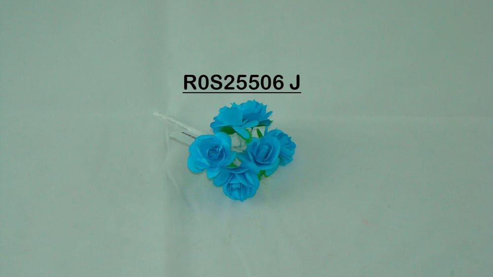 Rosa de papel con 6 flores bolsa con 12 ramos (72 flores) cada flor mide 2.5 cm J