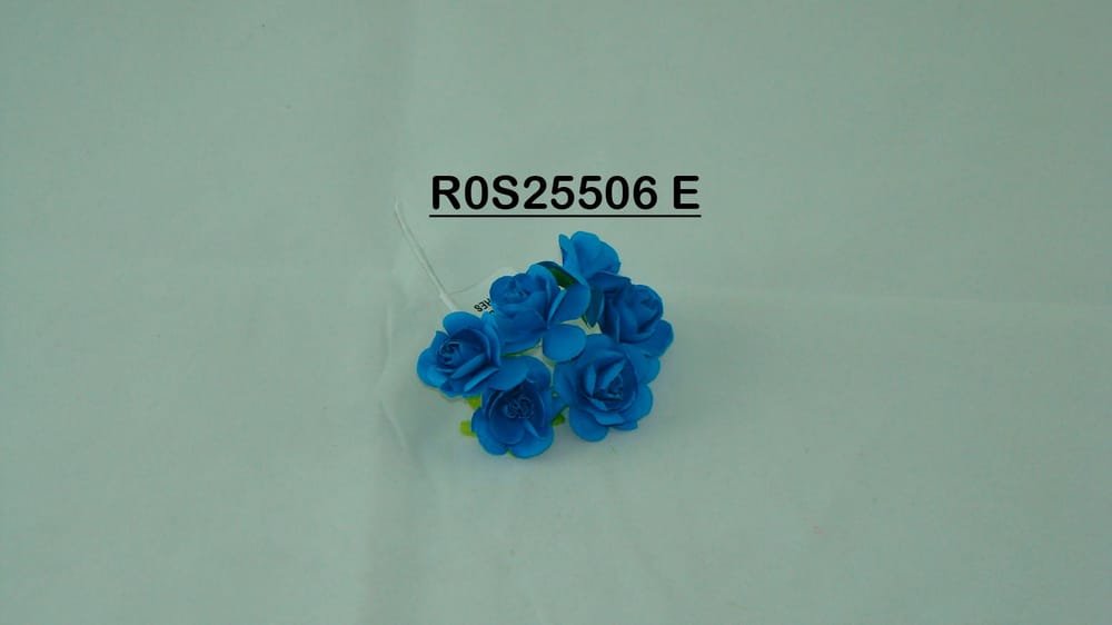 Rosa de papel con 6 flores bolsa con 12 ramos (72 flores) cada flor mide 2.5 cm E