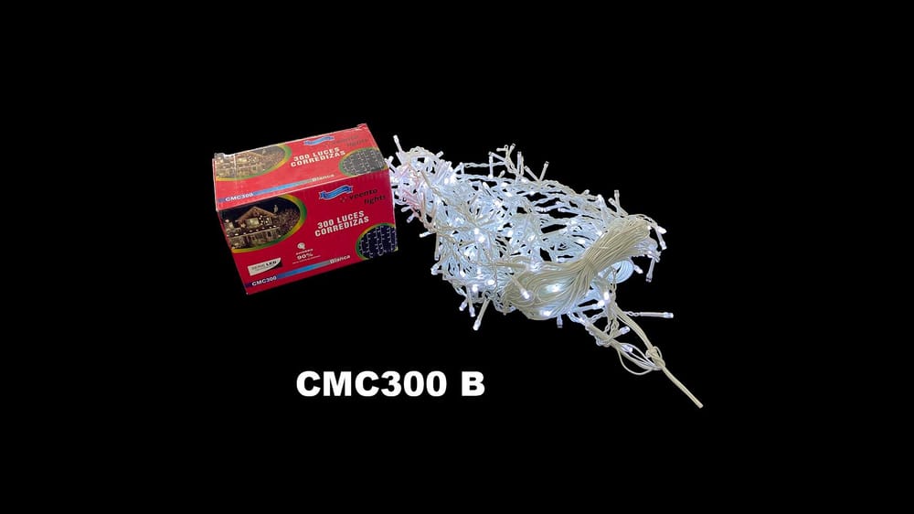 300 LUCES LED CORTINA CABLE BLANCO 3 M 