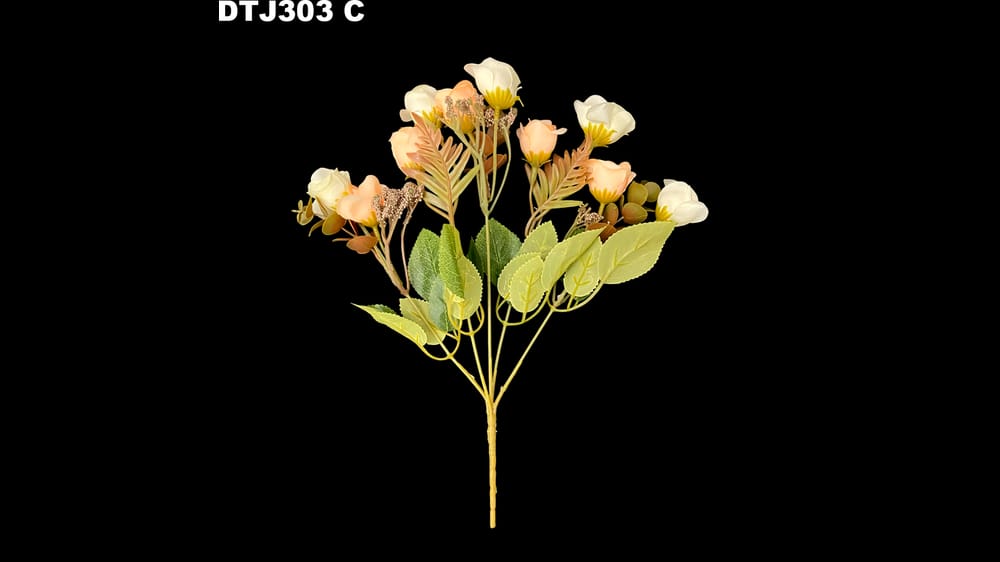 Ramito mini rosal vintage con follajes. Mide 30 cm