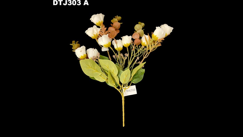 Ramito mini rosal vintage con follajes. Mide 30 cm