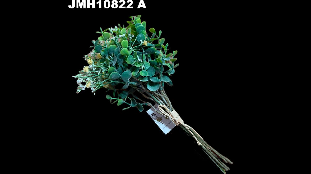 Ramo follaje dólar con mini flores. Mide 33 cm