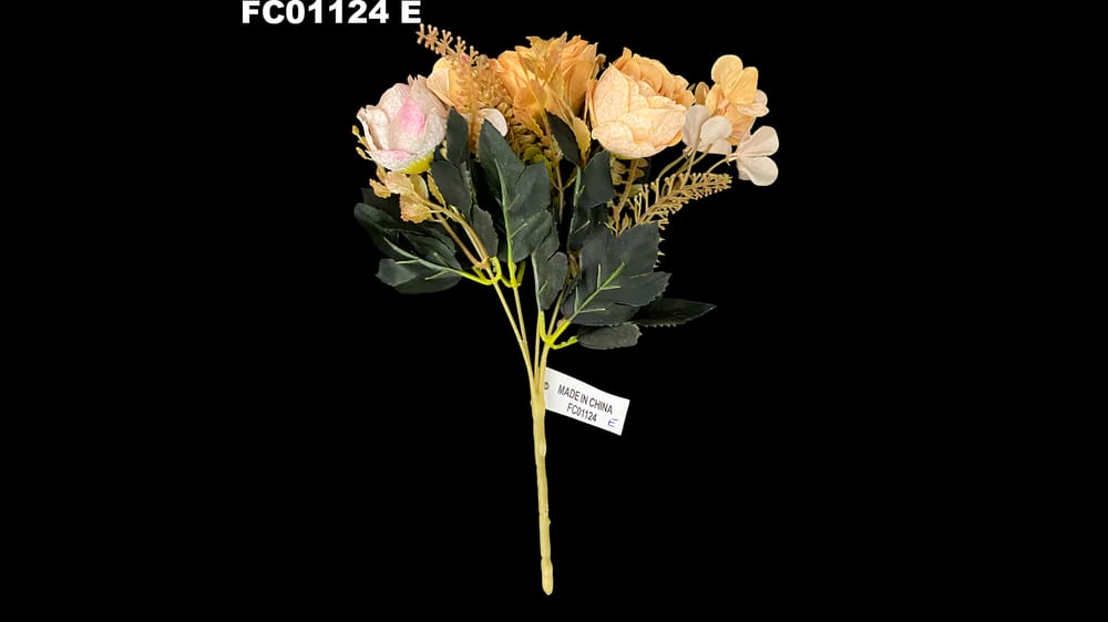 Ramito peoni con rosa vintage Mide 28 cm