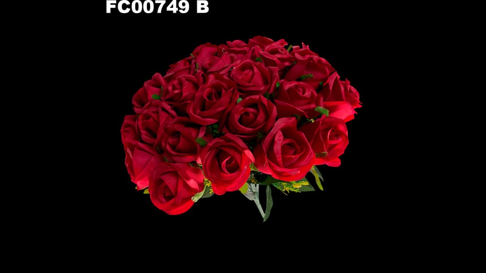 bouquet boton satinado *24 . De 25 cm diámetro