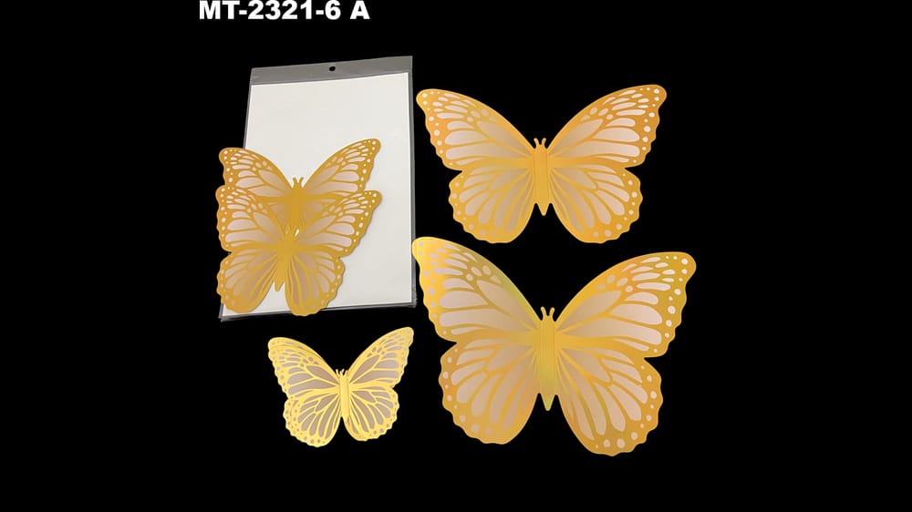 Mariposa tornasol paquete con 6 pzs. Varias medidas