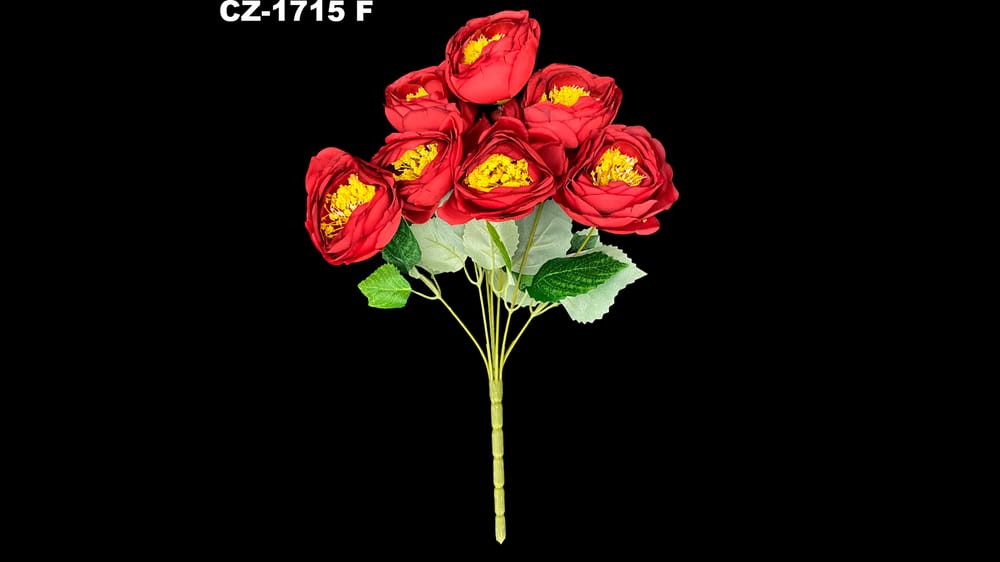 Ramo mediano de Camelia. Mide 40 cm. Flor de 8 cm