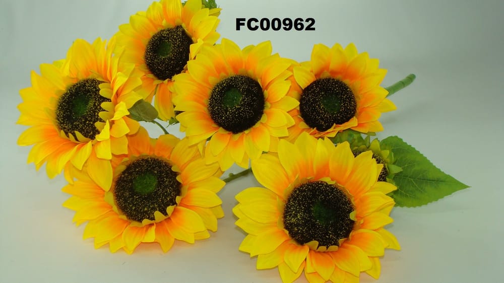 ramo girasol fino *9 de 60 cm