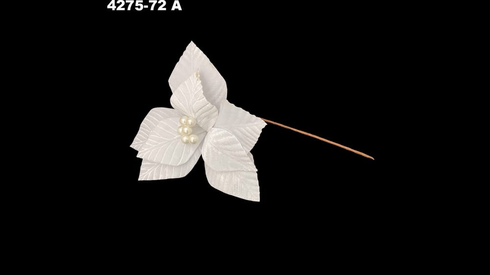 Vara nochebuena terciopelo gravada. Flor de 25 cm