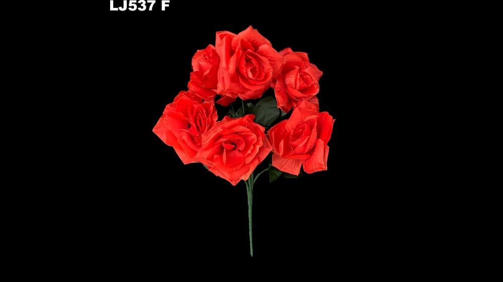 Ramo de rosa satinada *6. Flor de 9 cm