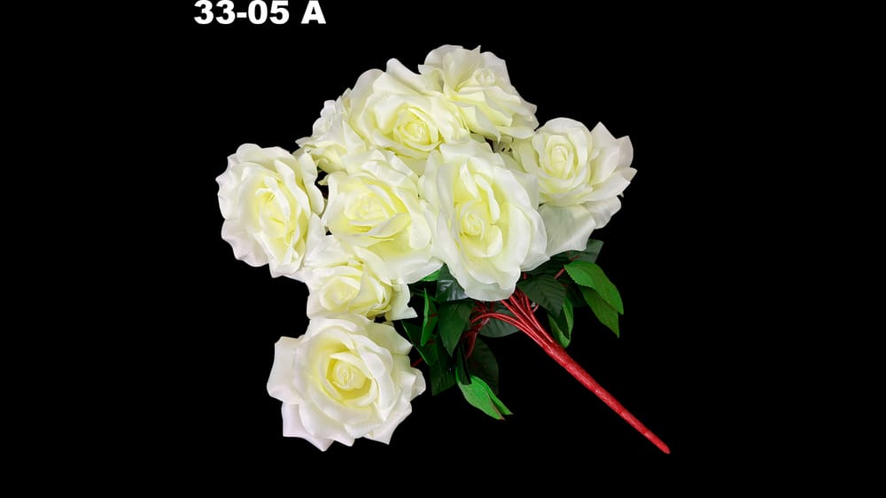 Ramo de Rosal *9. Mide 50 cm.   Flor de 13 cm